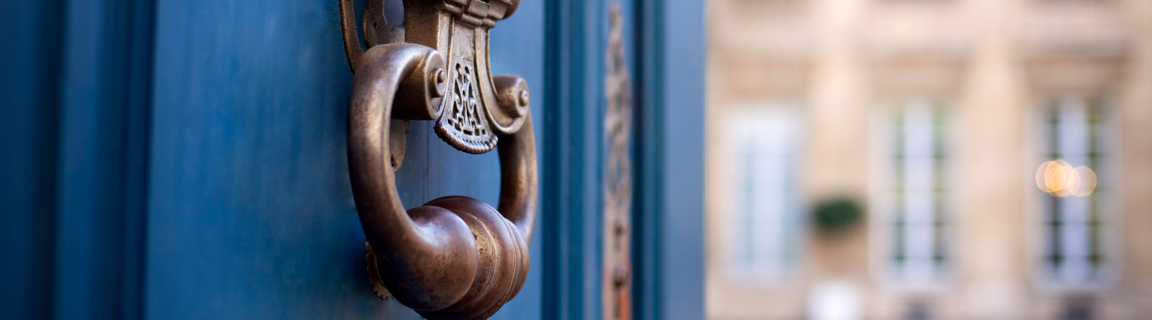 Door and knocker of a stylish mansion