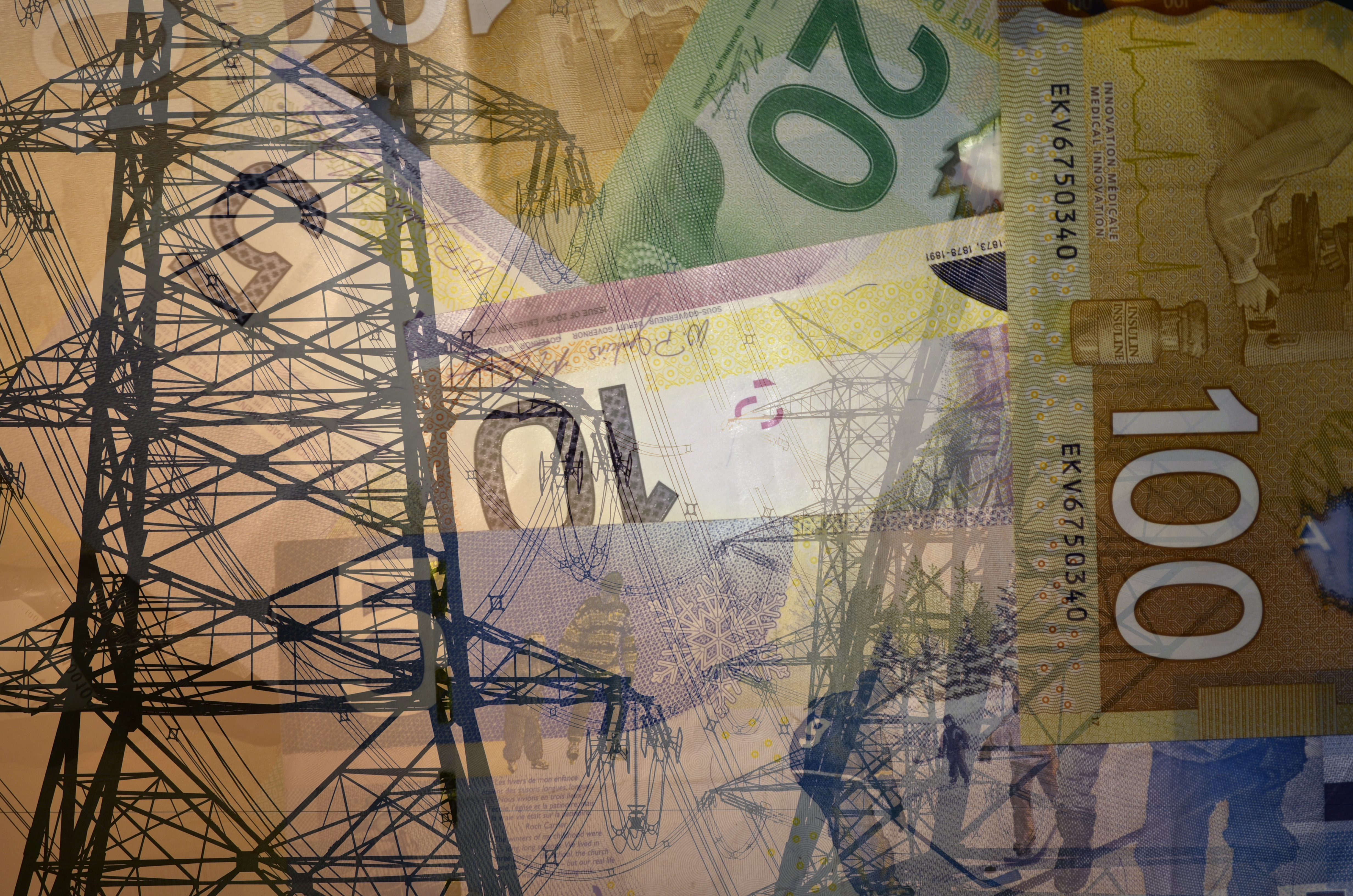 Electric Tower with Canadian Money