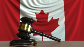 canadian flag and gavel