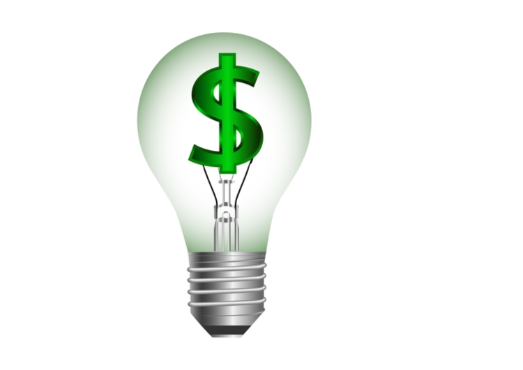 Dollar sign in lightbulb