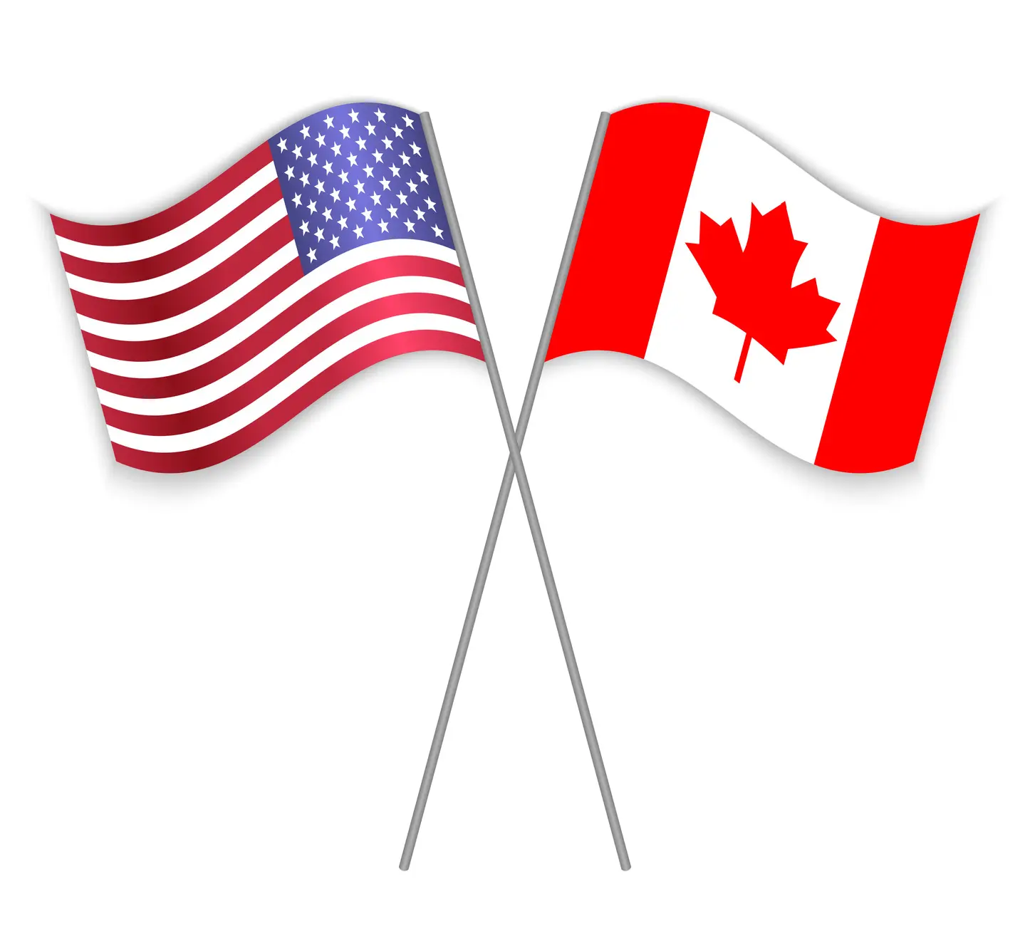 Fotolia_134688681_American and Canadian crossed flags_M