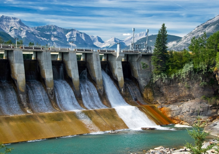 hydroelectric dam in Canadian Rockies