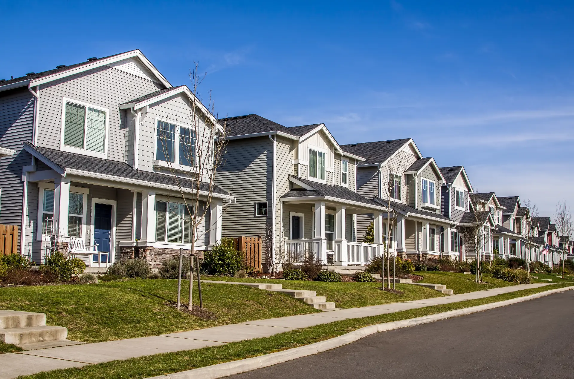 row of residential homes