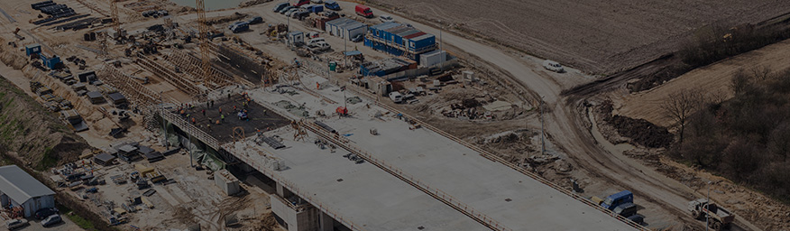 Aerial view of a construction site