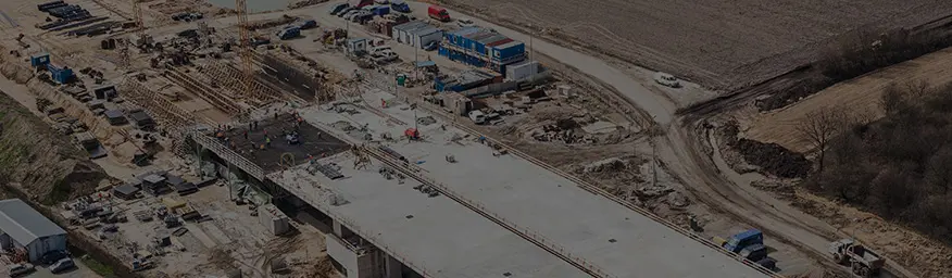 Aerial view of a construction site