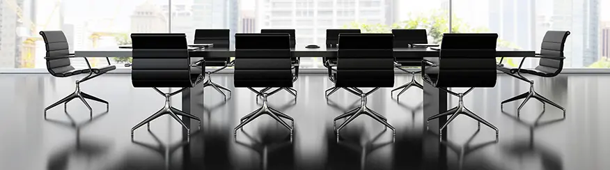 Boardroom table and chairs