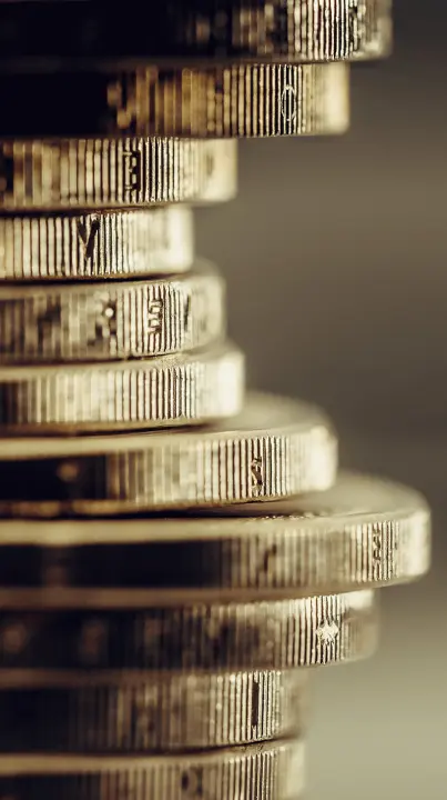 Coins stacked