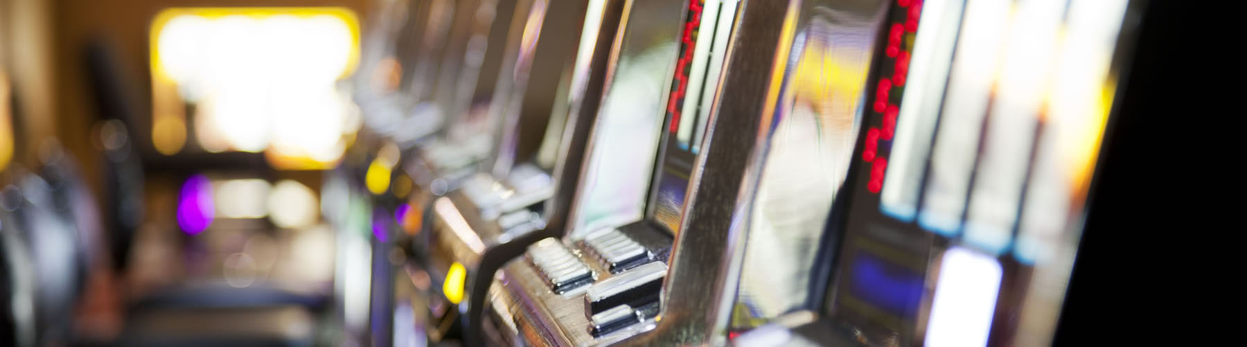 Row of slot machines in a casino