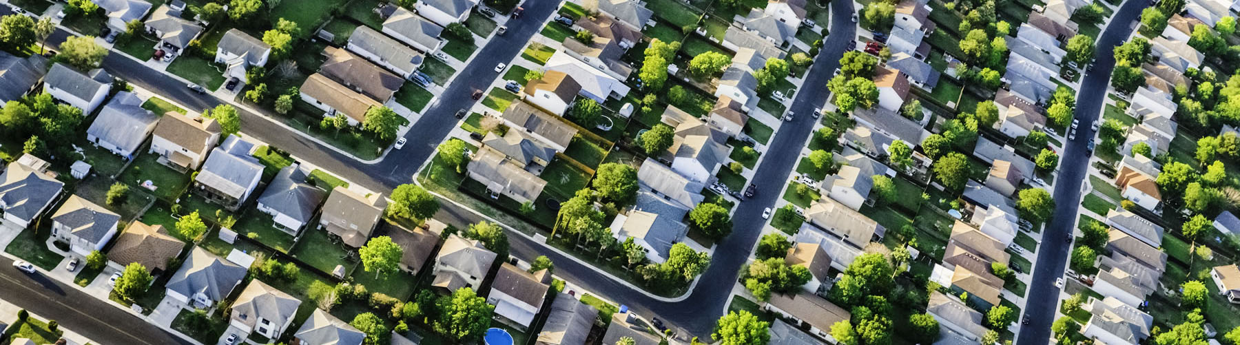 Suburban housing development neighbourhood